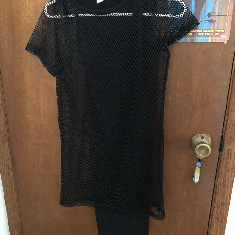 Fishnet black body con dress